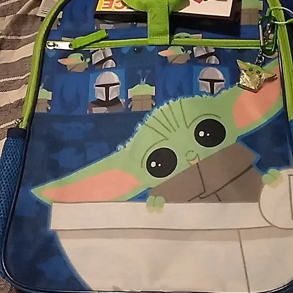 Grogu Star Wars Disney Boys Backpack with extras. Insulated lunch bag,